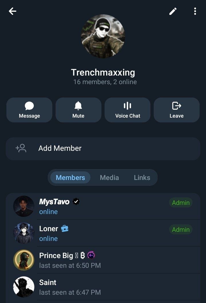 Trenchmaxxing community — admin role