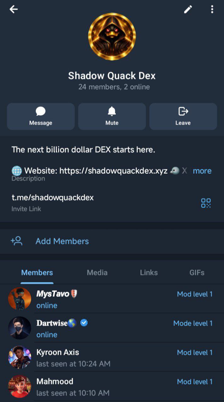 Shadow Quack Dex — moderator role